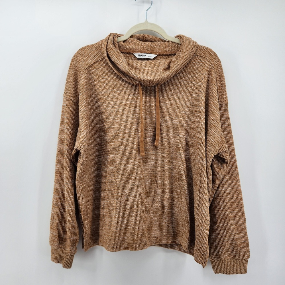 Sonoma Cowl Neck Pullover Knit Long Sleeve Brown Sweater Womens Size L‎
